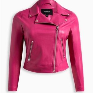 Torrid Women's Pink Leather Moto Jacket